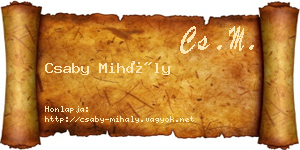 Csaby Mihály névjegykártya